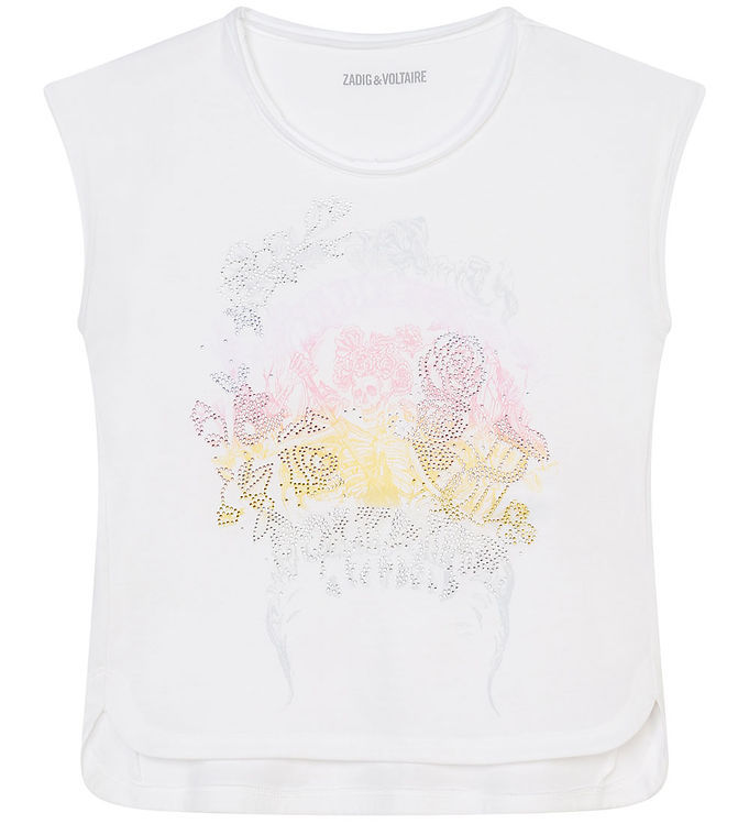 9: Zadig & Voltaire T-shirt - Angel - Hvid m. Print/Similisten