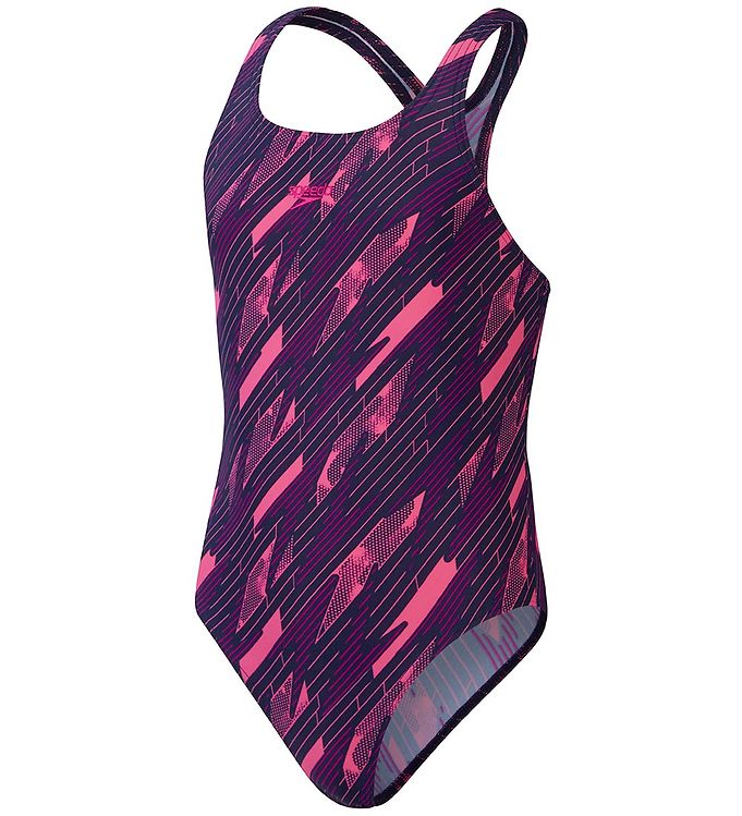 Speedo Badedragt Hyperboom Allover Medalist Navy Pink