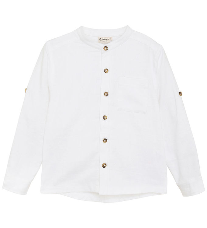 7: Minymo Skjorte - L/S - Bright White
