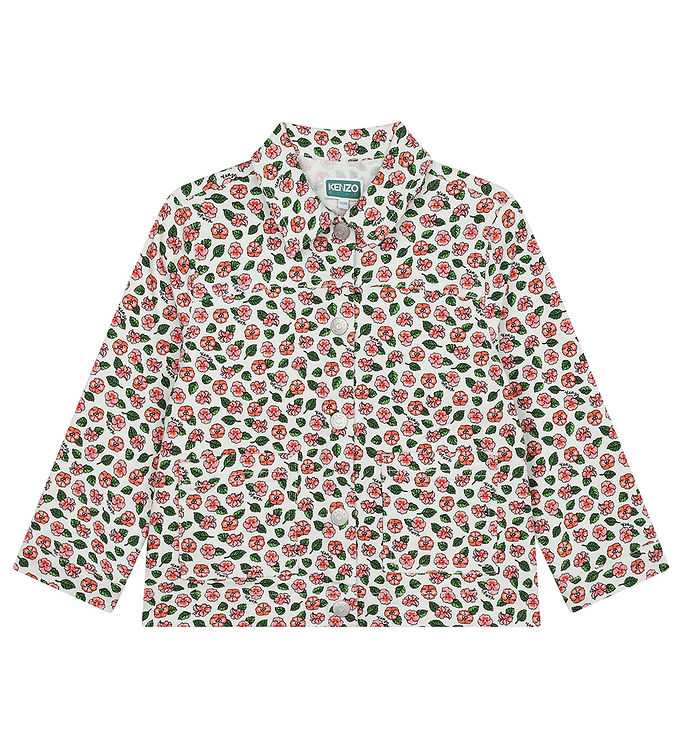 2: Kenzo Denimjakke - Ivory/Rosa m. Blomster