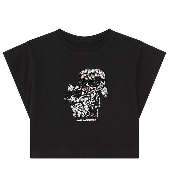 8: Karl Lagerfeld T-shirt - Sort m. Similisten