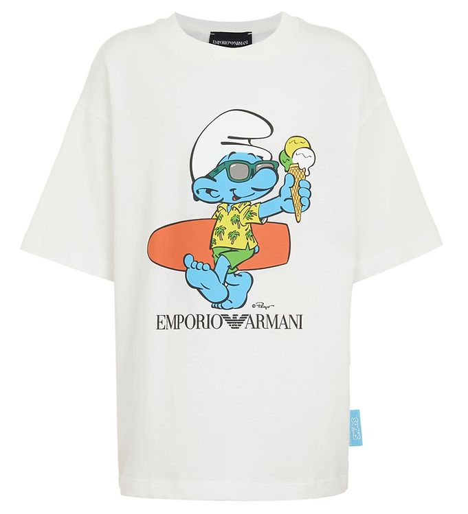 Emporio Armani T-shirt - Hvid m. Smølf