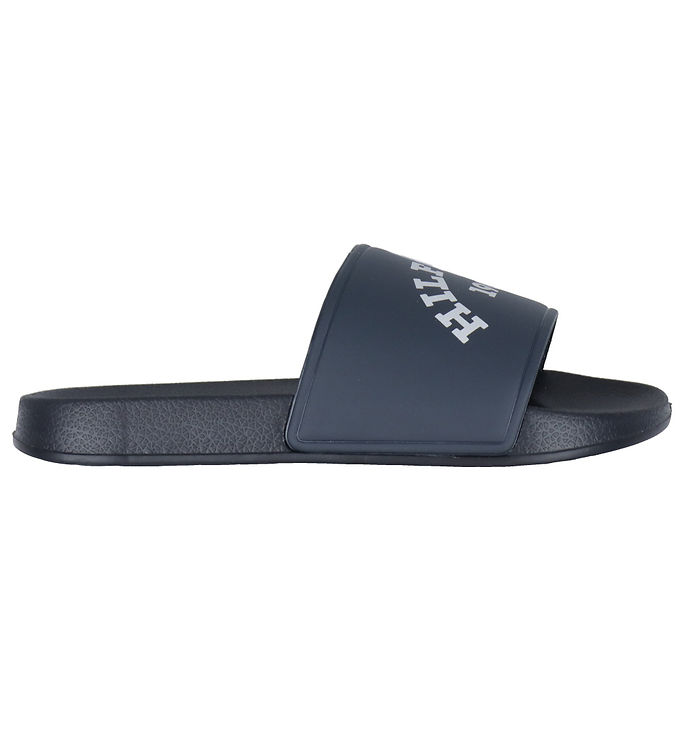 Tommy Hifiger Badesandaler Logo Pool Slide Navy M. Hvid