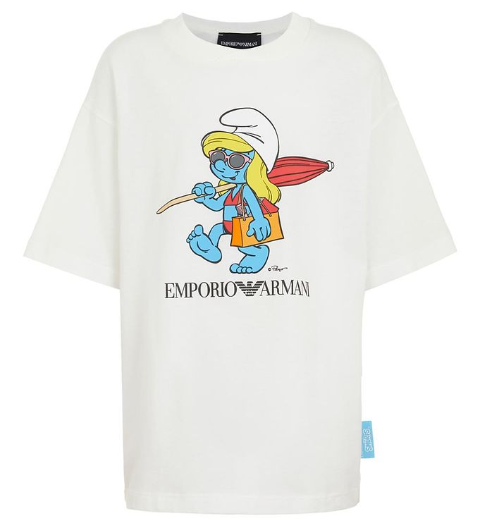 Emporio Armani T-shirt - Hvid m. Smølfine