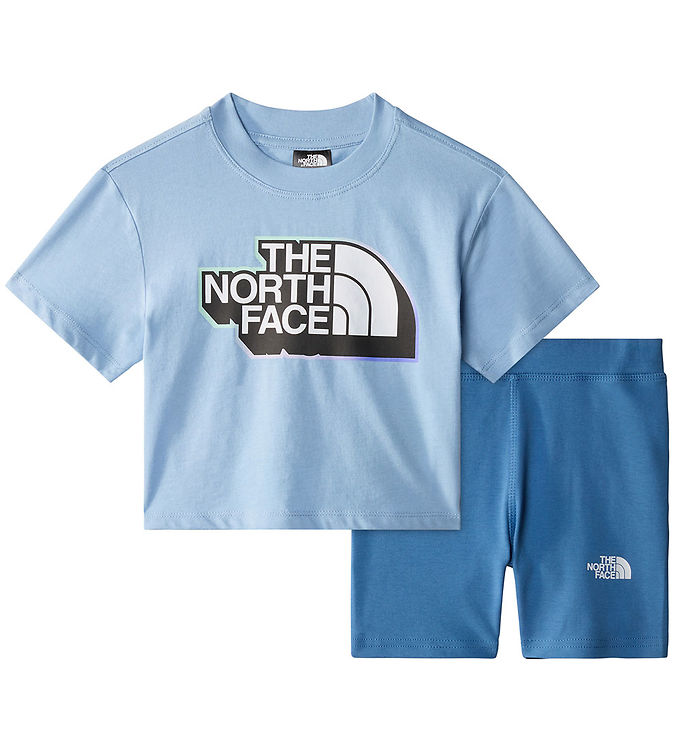 9: The North Face T-shirt/Shorts - Steel Blue/Indigo Stone