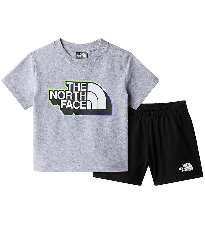 7: The North Face T-shirt/Shorts - Light Grey Heather/Sort