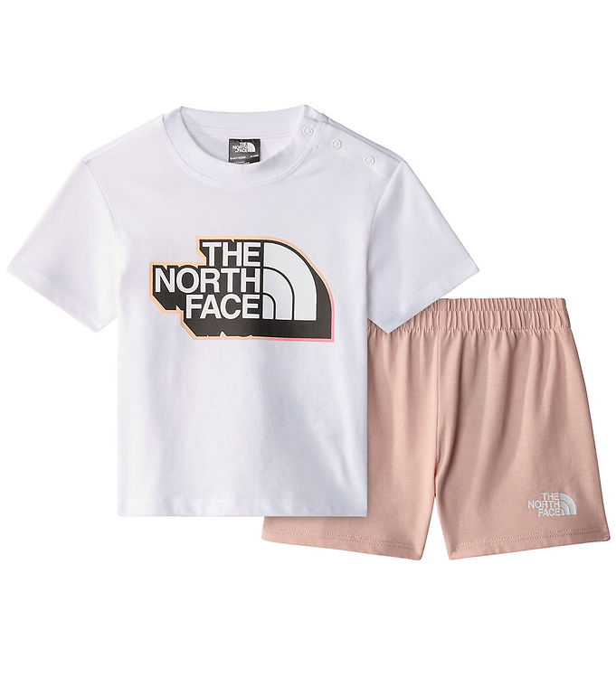 5: The North Face T-shirt/Shorts - Pink Moss/Hvid