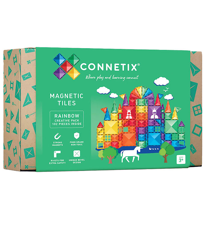 Connetix Magnetsæt - 102 Dele - Rainbow Creative Pack