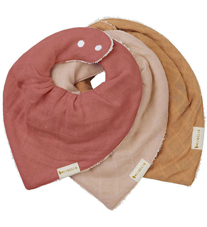 8: Fabelab Savlesmække - 3-pak - Bandana - Dusty Rose Mix - Multi C