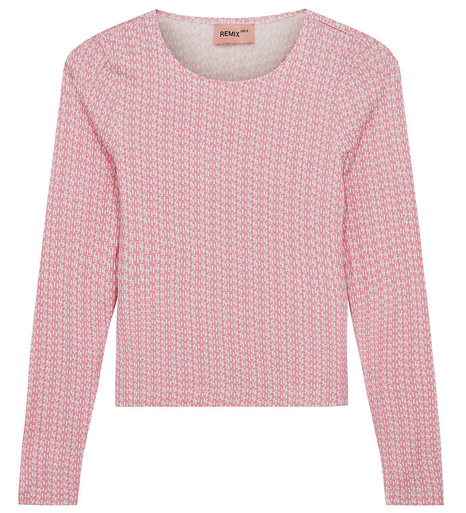 Designers Remix Bluse Bambus Jenna Slim Pink/logo Print