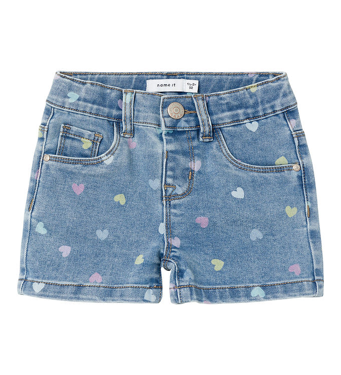 Billede af Name It Shorts - Slim - NmfSalli - Medium Blue Denim/Hearts