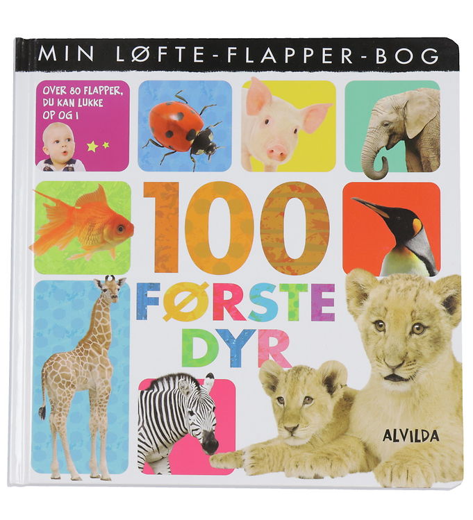 4: 100 første dyr - Min løfte-flapper-bog - Papbog