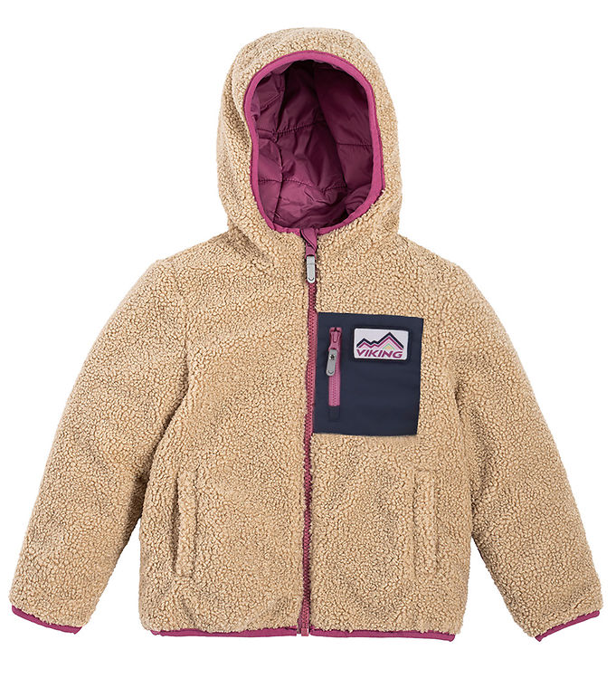 Viking Fleecejakke Vendbar Playtime Plum/beige