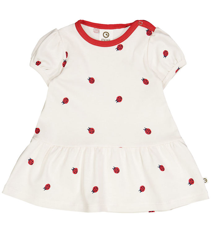 10: Ladybird kjole - Balsam cream/Apple red/Night blue - 68