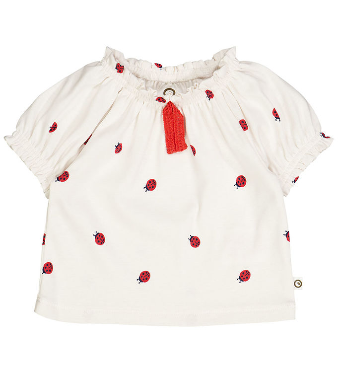 16: Müsli T-shirt - Ladybird - Balsam Cream/Apple Red