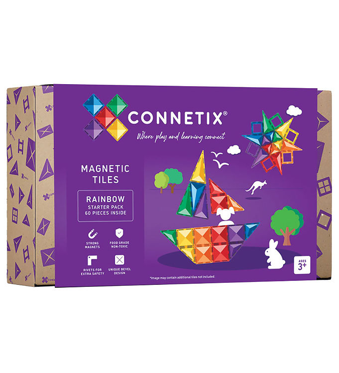 Connetix Magnetsæt - 60 Dele - Rainbow Starter Pack