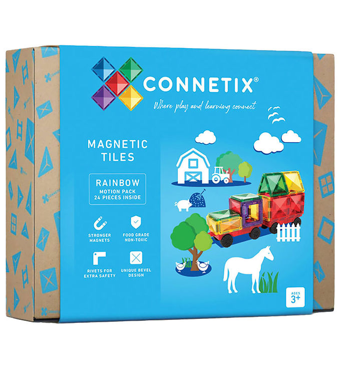 Connetix Magnetsæt - 24 Dele - Rainbow Motion Pack