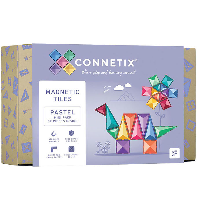 Connetix Magnetsæt - 32 Dele - Pastel Mini Pack