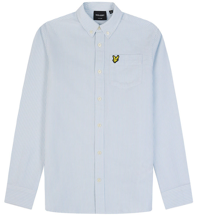Lyle & Scott Skjorte Oxford Lyseblå/hvid