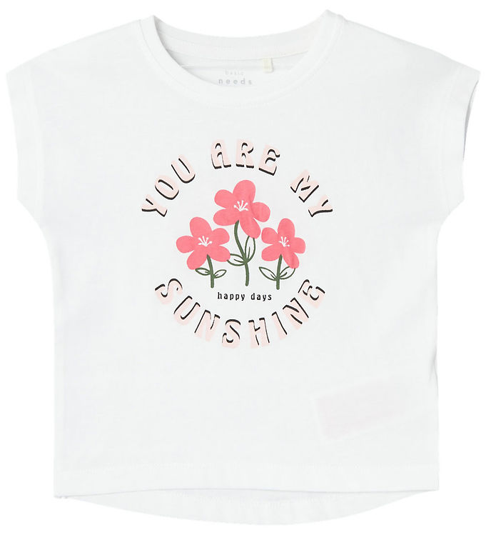 Name Shirt Nmfvigea Bright White You Are Sunshine