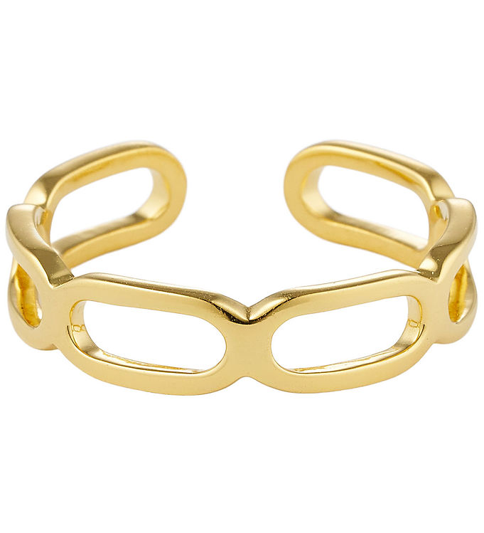 Design Letters Ring - Square Link Guld female