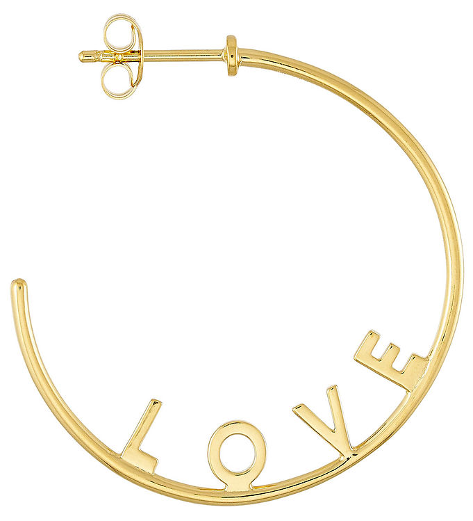 9: Design Letters Ørering - 1 stk. - Love Hoop - Gold