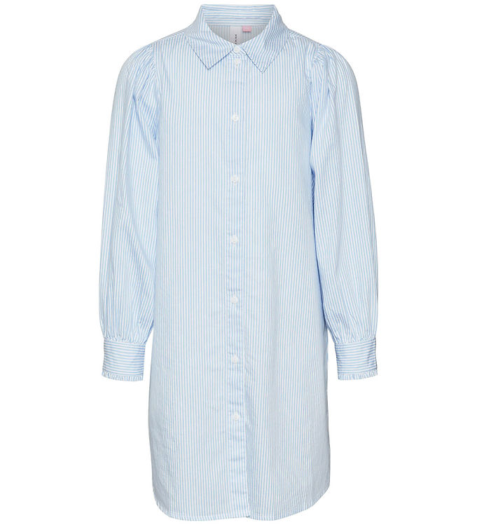 Billede af Vero Moda Girl Skjortekjole - VmPinny - Bright White/Vista blue