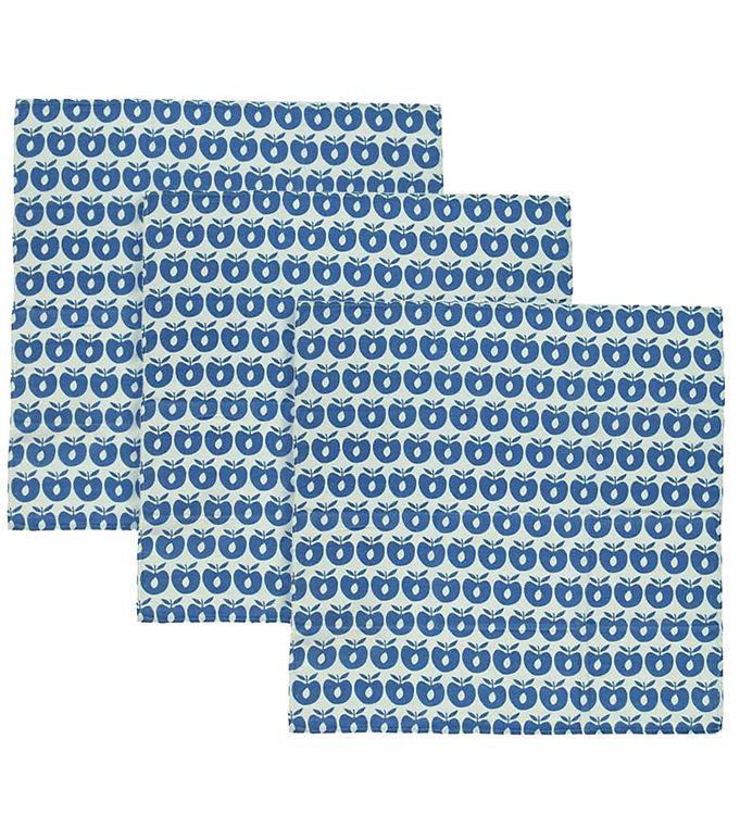 Småfolk Stofbleer - 3-pak - 79x79 - Blue Lolite