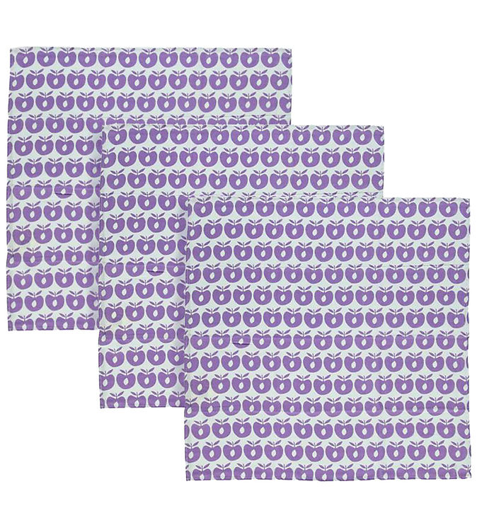 Småfolk Stofbleer - 3-pak - 79x79 - Purple Heart