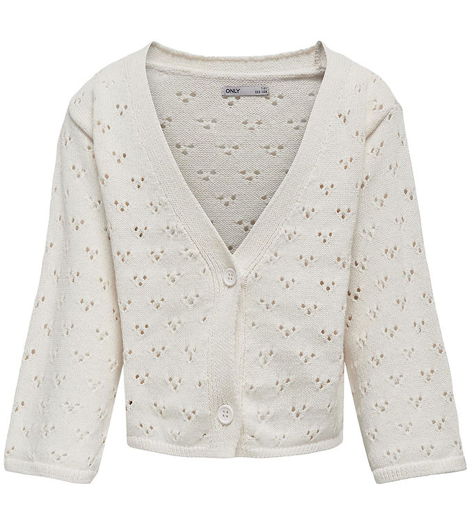 Kids Only Cardigan - Strik - KogIna - Cloud Dancer m. Hulmønster