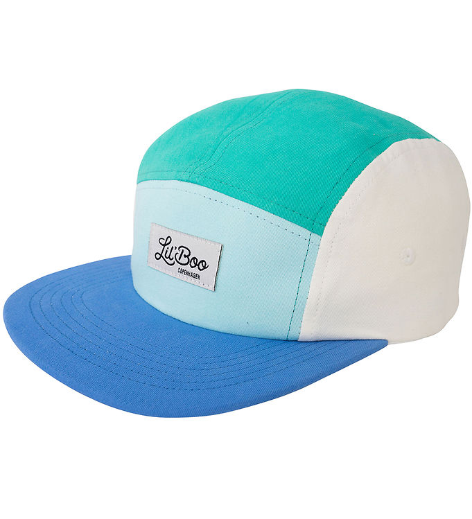 Lil'Boo Copenhagen Kasket - Block Ocean 5-Panel - Green/Blue/Whi