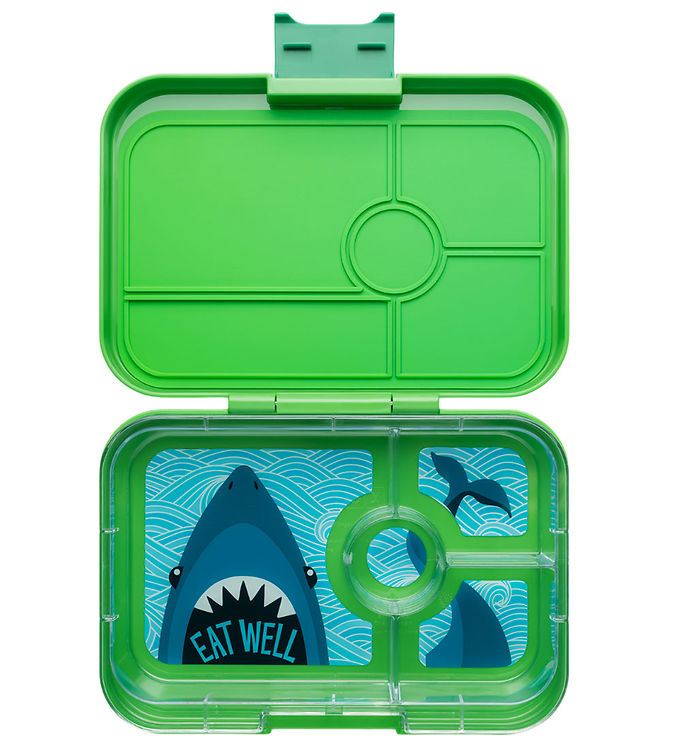 Yumbox Madkasse M. 4 Rum Bento Tapas Jurassic Green/shark