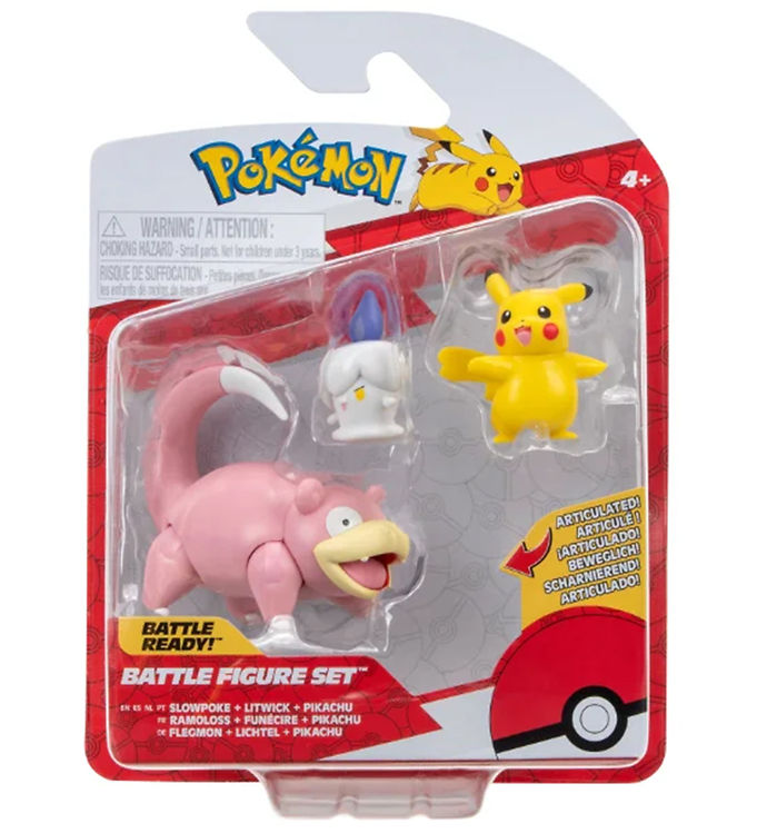 Pokémon Figurer - 3-pak Battle Figure Pikachu/Slowpoke/Litwi unisex
