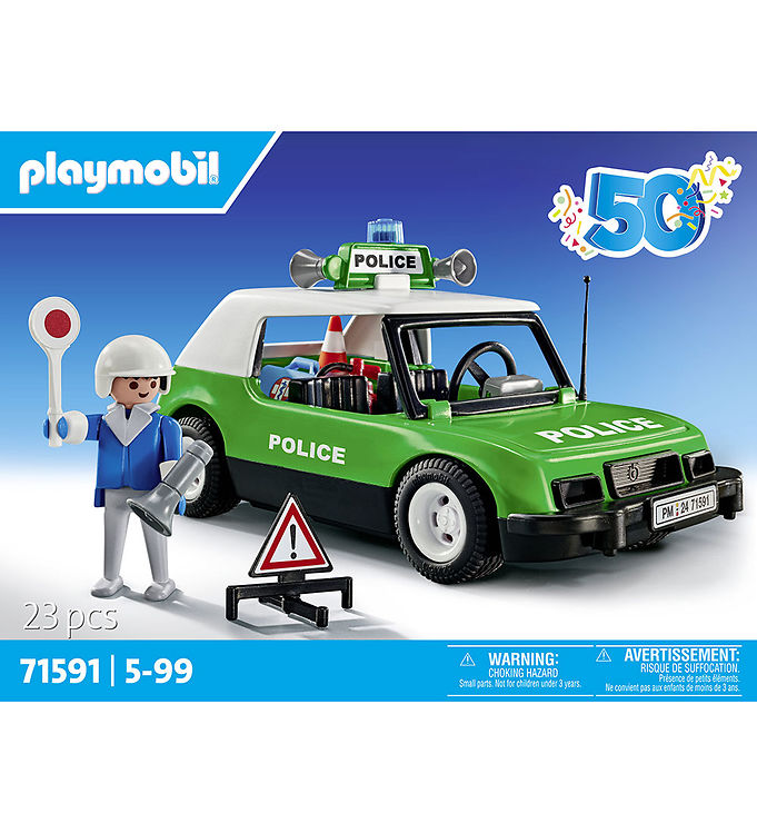 Playmobil - 50 Års Jubilæums Classic Politibil 71591 23 Dele unisex