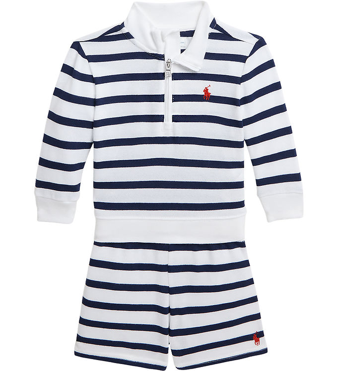 Polo Ralph Lauren Bluse/shorts Hvid/navystribet