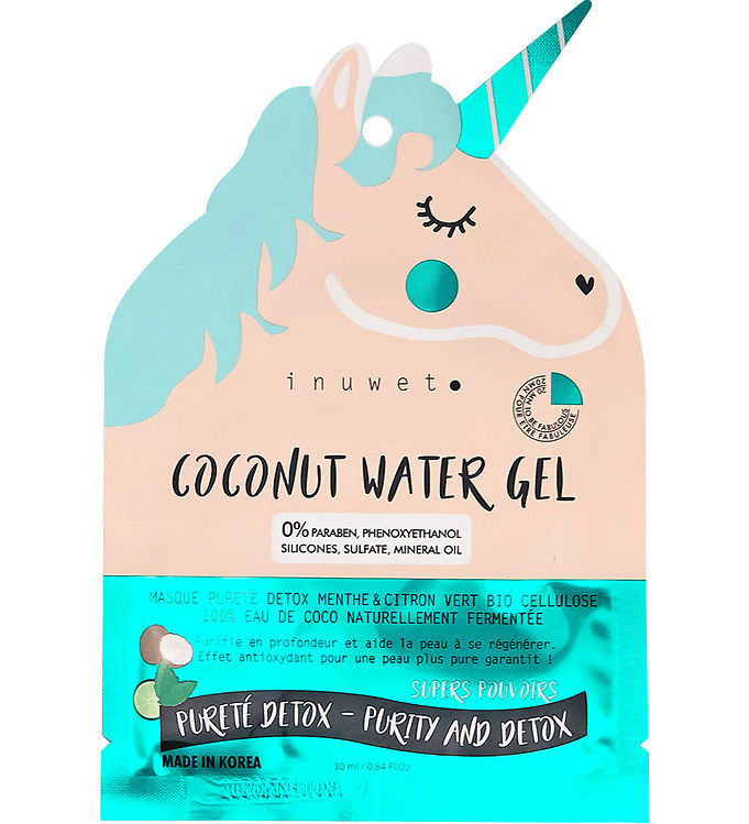 Inuwet Ansigtsmaske Unicorn Bio Cellulose Coconut Lime Min