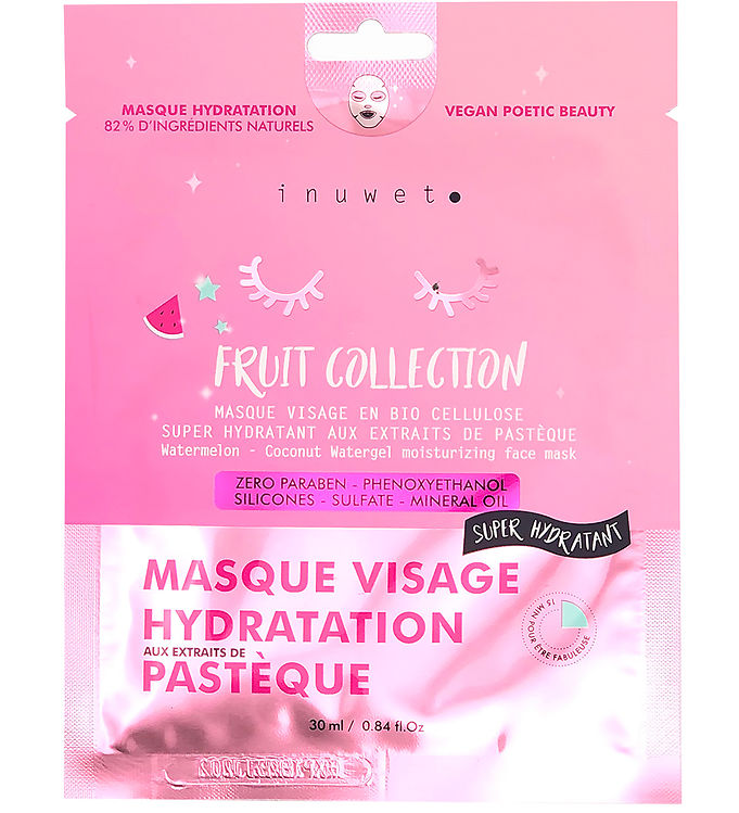 Inuwet Ansigtsmaske Bio Cellulose Fruit Coconut Watermelon