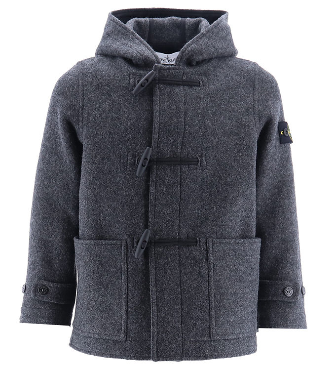 Stone Island Frakke Uld Mørkegråmeleret