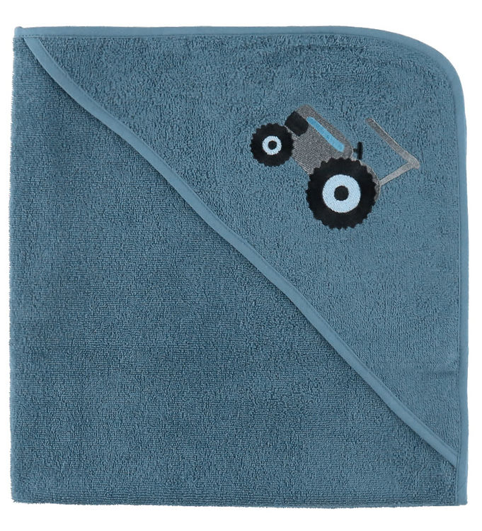 Nørgaard Madsens Babyhåndklæde – 100×100 cm – Middel Blue m. Tra