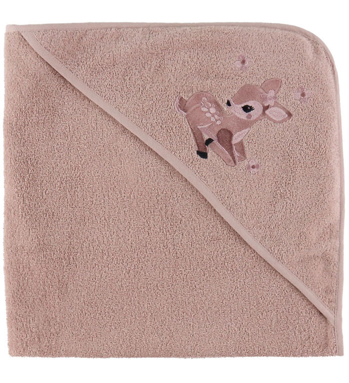 Nørgaard Madsens Babyhåndklæde – 100×100 cm – Pale Mauve m. Bamb