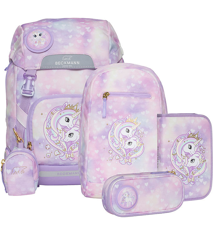 Beckmann Skoletaskesæt Classic Maxi Unicorn Princess Purple