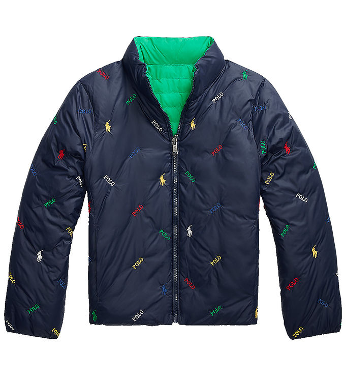 Polo Ralph Lauren Dynejakke Vendbar Grøn/navy M. Logoer