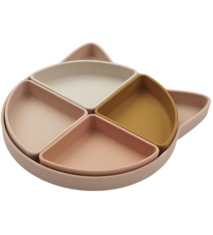 Tallerken Arne Silikone 4 Rum Cat Rose Multi Mix Fra Liewood