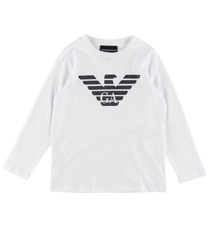 Emporio Armani Bluse Hvid/navy M. Logo