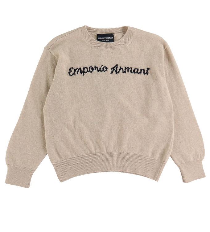 Emporio Armani Bluse Polyamid/uld Beigemeleret M. Sort