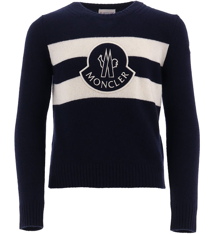 Moncler Bluse Uld Navy Hvid