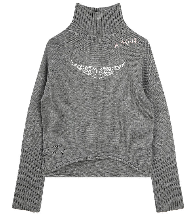 Zadig & Voltaire Bluse Uld Polyamid Gråmeleret Amour