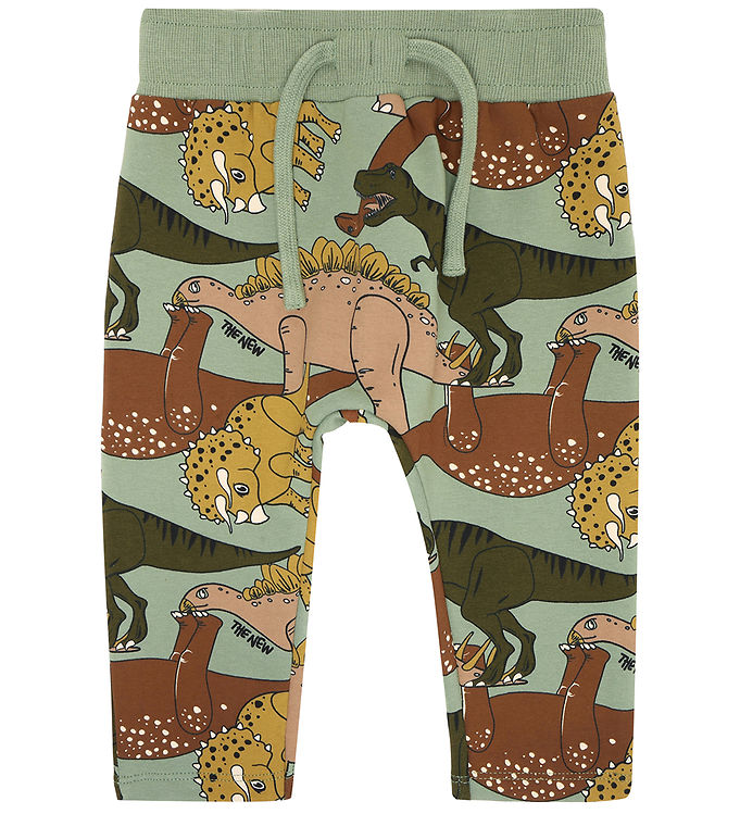 The New Siblings Sweatpants Tnslee Hedge Green Dino Aop