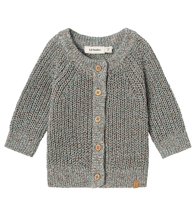 Lil' Atelier Cardigan - Strik - Rib - NbmNoro - Sky Gray