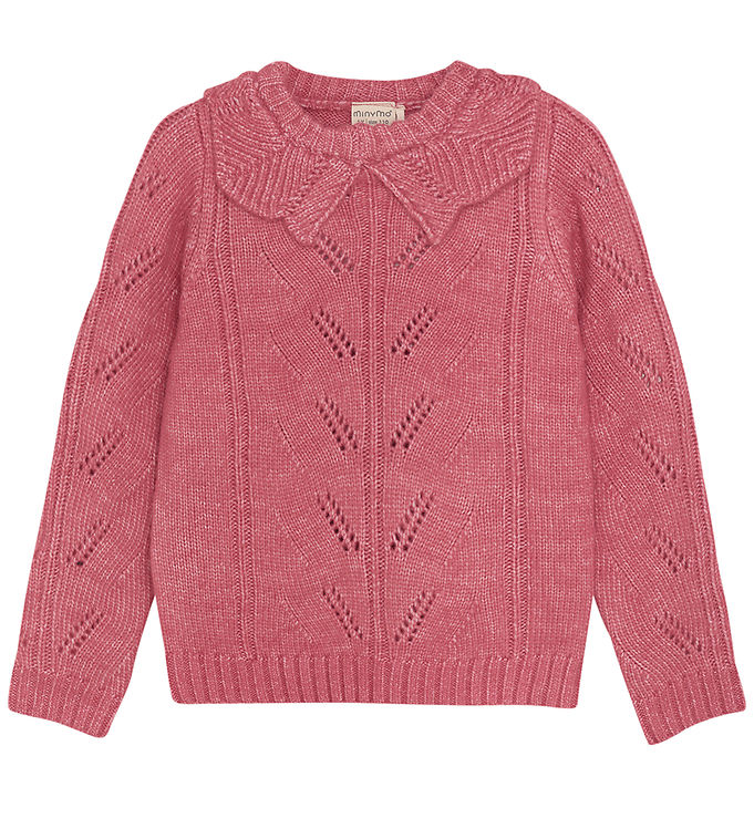 Minymo Bluse - Strik - Slate Rose m. Hulmønster